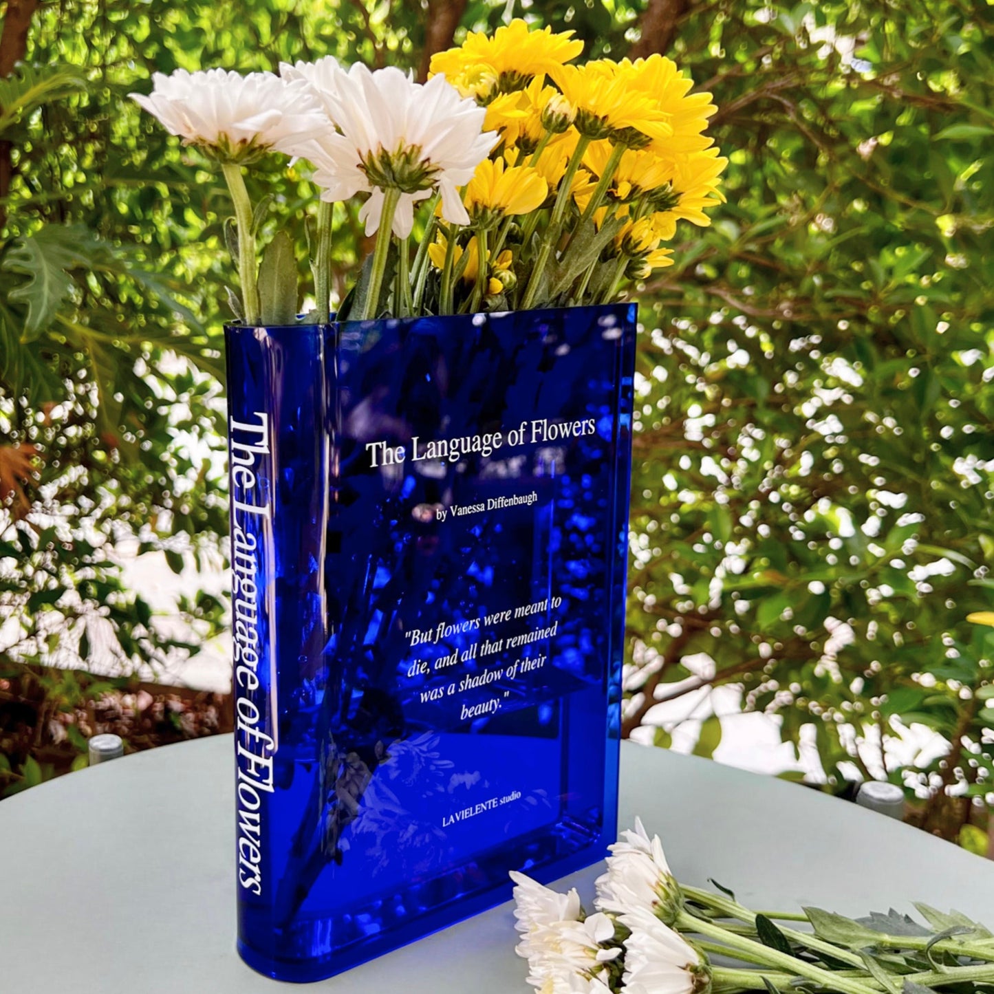 Acrylic Book Vase for Flowers Bookshelf Decor Modern Home Decor for Book and Flower Lovers Gifts for Events, Birthdays, and Housewarmings