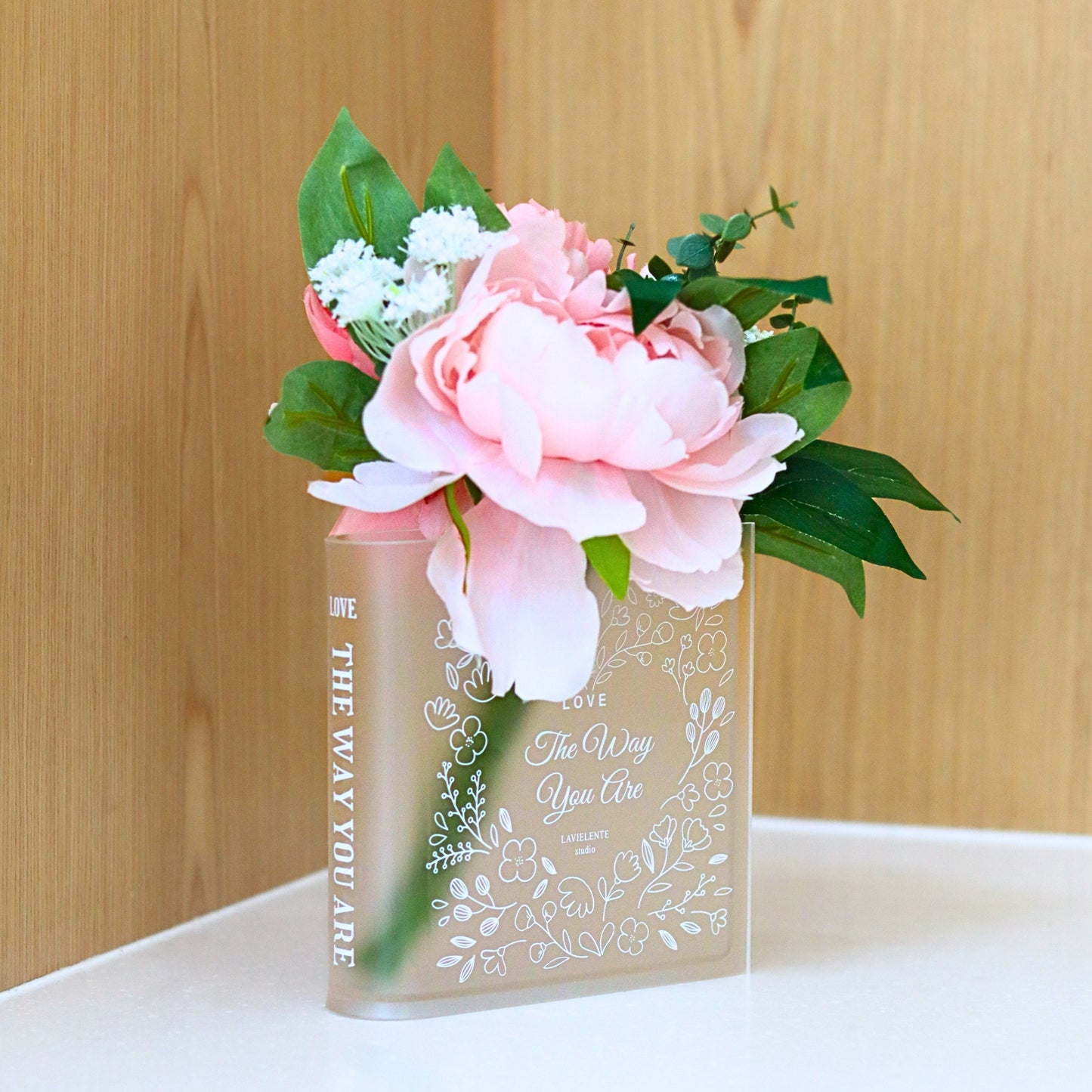 Blooming Acrylic Book Vase Home Decor Gifts for Book Lovers and Readers Bookish Gifts for Special Occasions, Birthdays, and Housewarmings