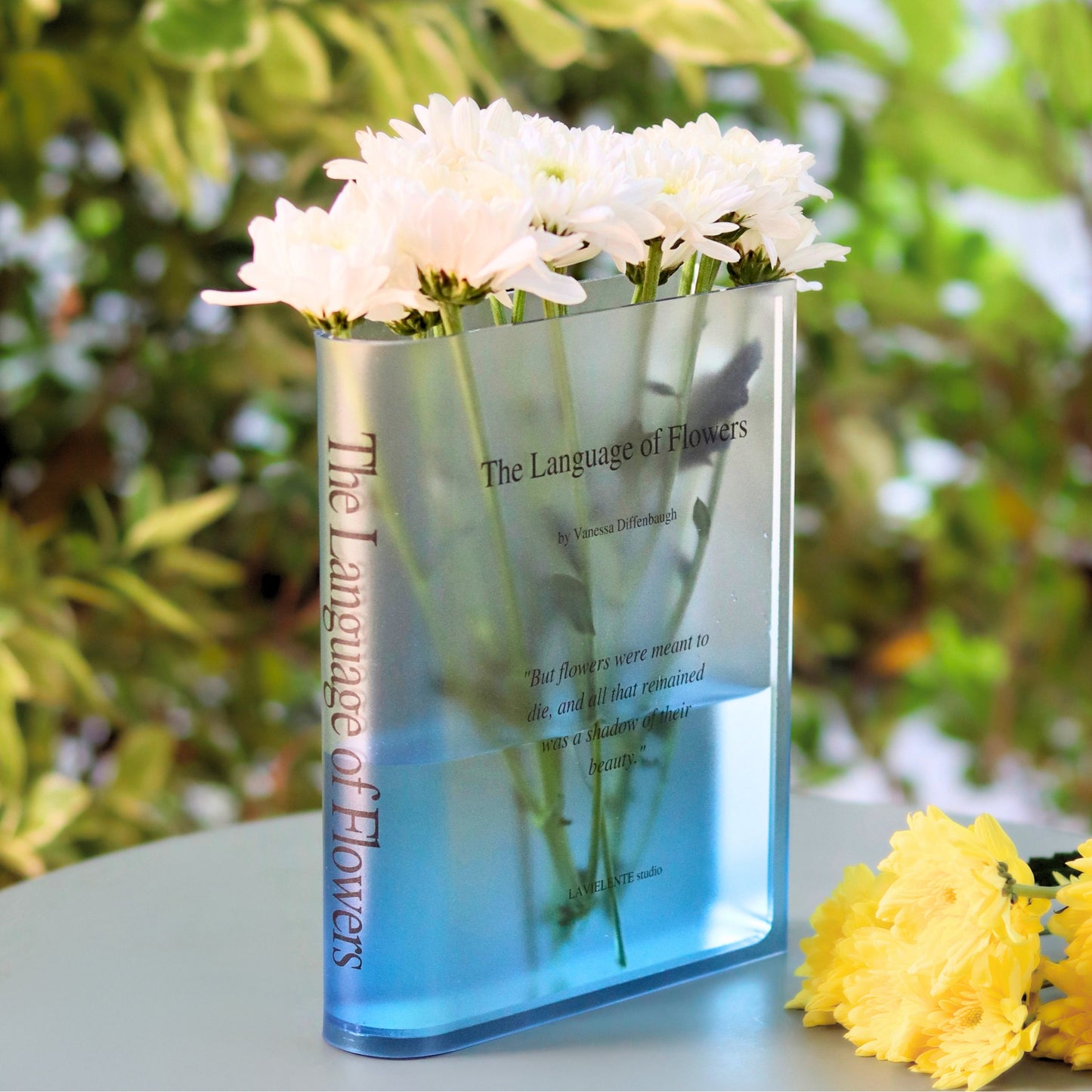 Acrylic Book Vase for Flowers Bookshelf Decor Modern Home Decor for Book and Flower Lovers Gifts for Events, Birthdays, and Housewarmings