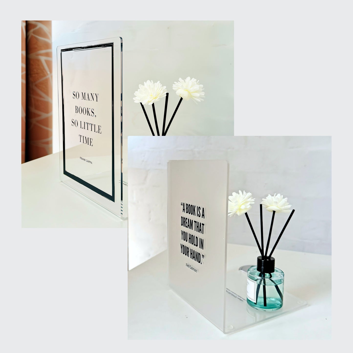 Stylish Acrylic Bookend with Inspirational Quotes Book Holder Perfect for Home and Office Designed for Book Lovers and Readers by LaVieLente