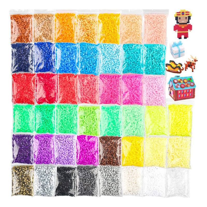 36000 Pcs Value Pack Fuse Beads 45 Colors, Bulk Assorted Multicolor Fuse Beads for Kids and Chilren Crafts with Ironing Papaer