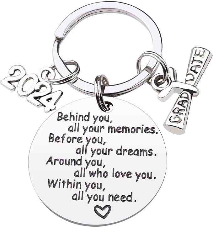 CDLong Class of 2024 Graduation Keychain Senior 2024 Graduation Gifts for Her/Him